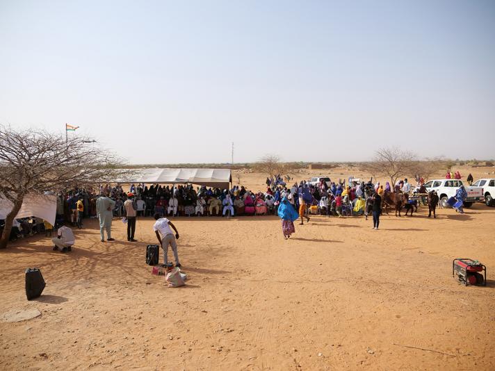 People queuing for registration