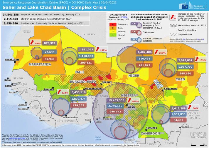 Sahel and Lake Chad countries Map