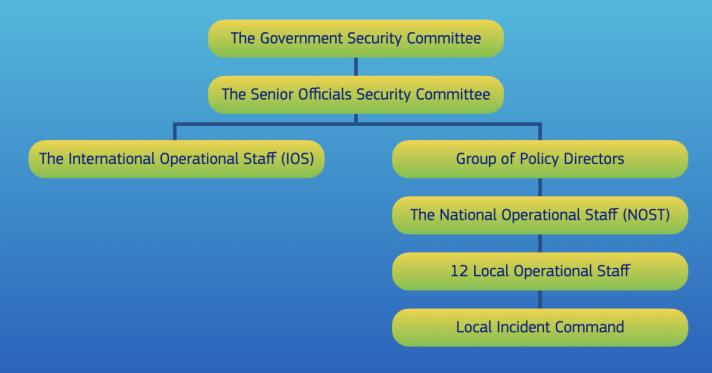 Organigramme of the coordination at government level.