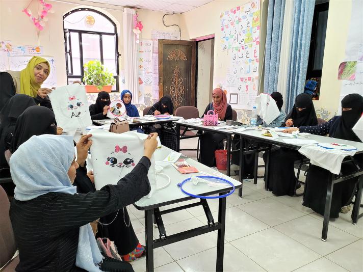Yemeni women during the EU-funded skills training.