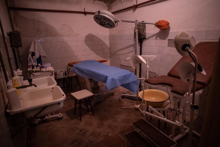View of a maternity ward inside the bomb shelter.