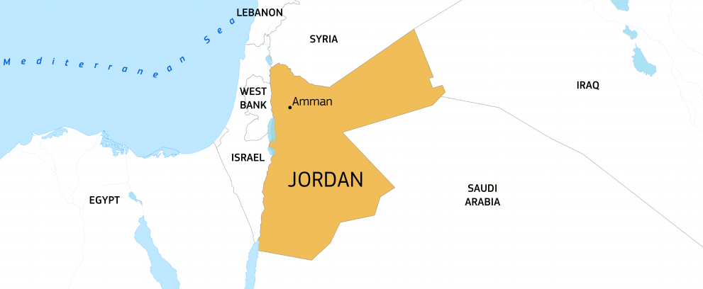Jordan country map