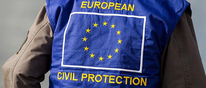 Vest showing the EU Civil Protection logo