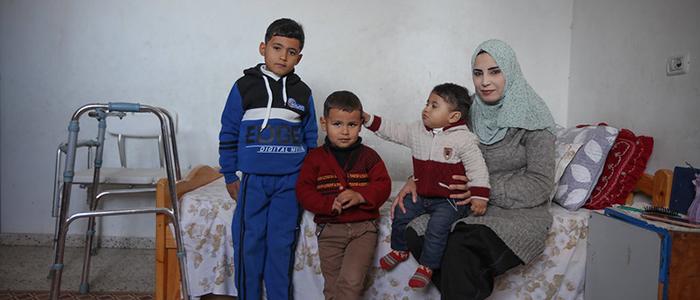 Family from Gaza, Palestine, benefitting from an EU-funded health centre