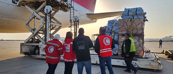 One plane with emergency aid landed in Damascus to provide further support for the Syrian people impacted by the earthquake.