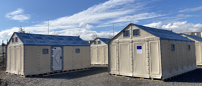 Three shelter units funded by the European Union
