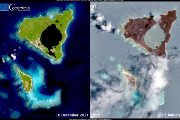 Satellite image from Tonga