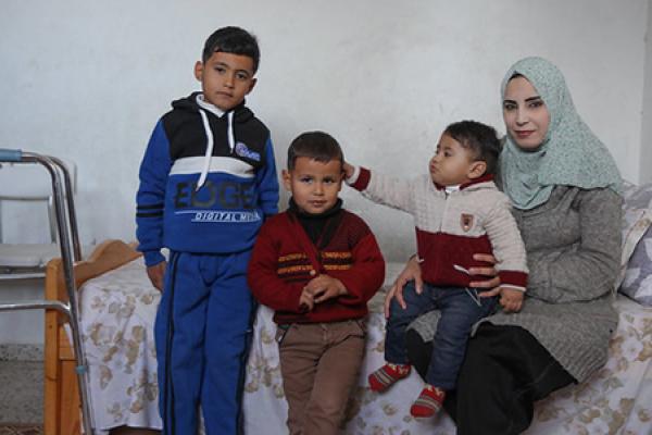 Family from Gaza, Palestine, benefitting from an EU-funded health centre