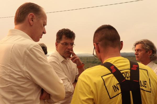Commissioner for Crisis Management, Janez Lenarčič with first responders