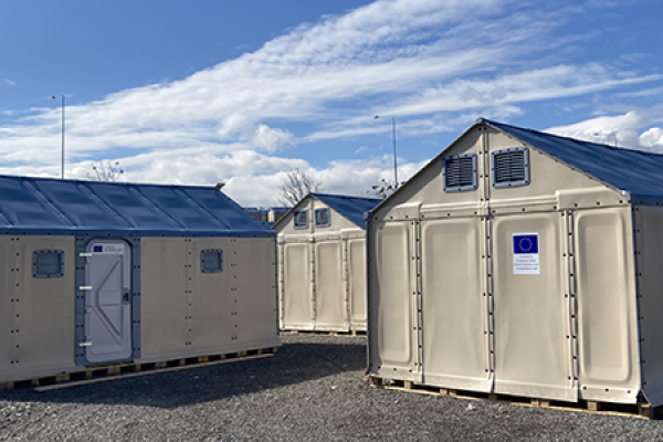 Three shelter units funded by the European Union