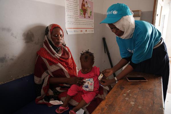 1-year-old Mona is screened for malnutrition